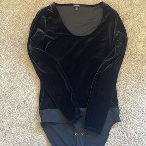 Black velvet bodysuit